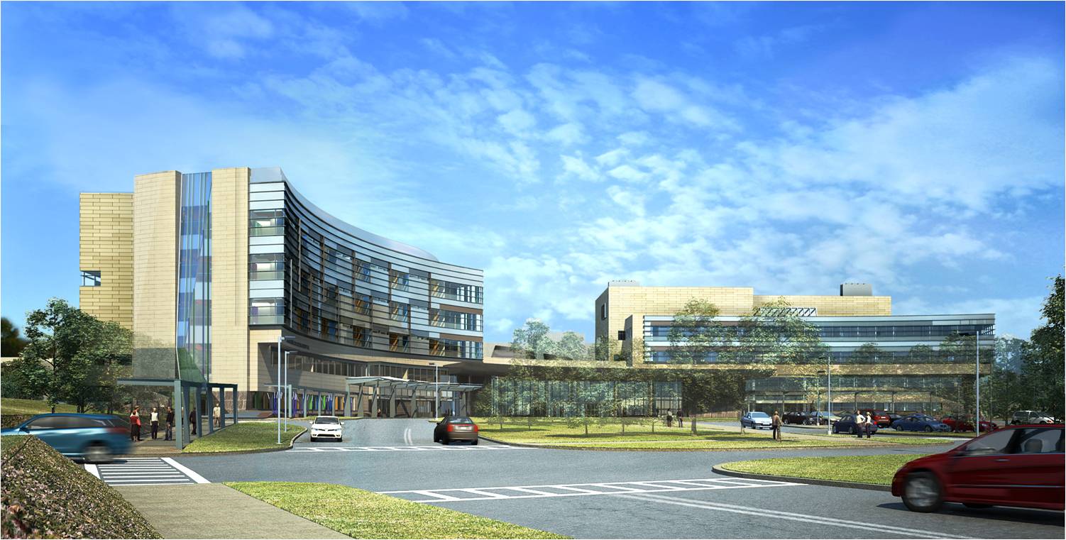 A rendering of the new, freestanding Penn State Hershey Children's Hospital, slated to open in late 2012.