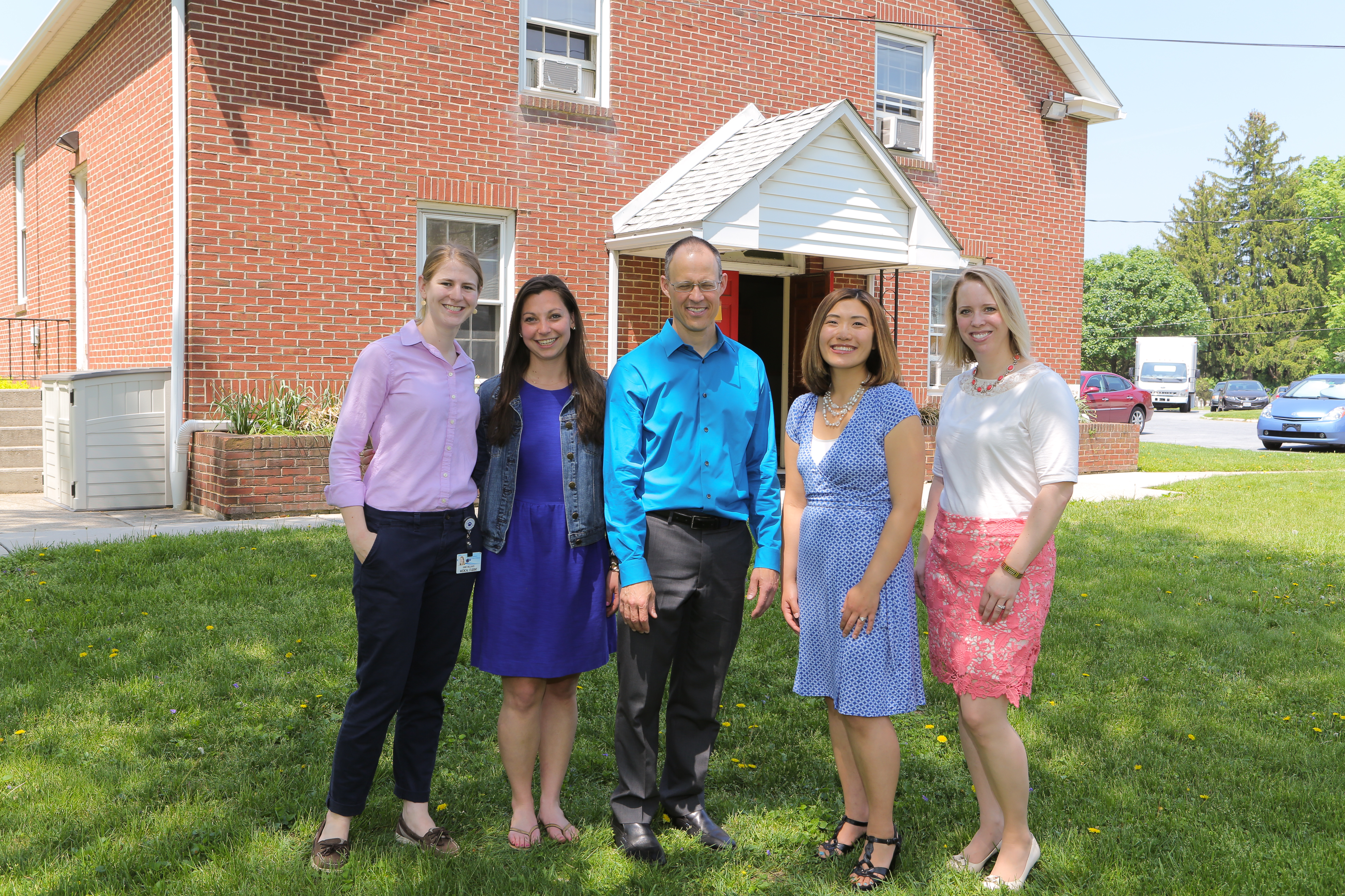 From left, Band Together personnel Annie Williams, Lindsay Cover, Dr. Chris Sciamanna, Kimberly Palm and Dr. Jennifer Kraschnewski. Williams is a College of Medicine student who was integral in the program.  