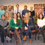 The 2015-16 Anatomy Graduate Students at Penn State College of Medicine are seen in a photo by Dee Clarke. The students are in three rows, with the first two rows seated and the back row standing.
