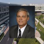 A portrait of David Smith is superimposed over a view of the Penn State Health Milton S. Hershey Medical Center and the Penn State Health Children's Hospital entrances.
