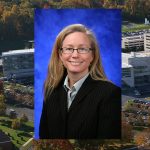 Dr. Patricia Sue Grigson, professor of neural and behavioral sciences at Penn State College of Medicine, was one of the recipients of the 2016 Dean™s Award for Excellence in Teaching. Grigson is pictured wearing a light-colored collared shirt and a black blazer, in front of a blue photo background. Her image is superimposed on the left side of an aerial photo of the Penn State College of Medicine campus in Hershey, PA, with the College's well-known Crescent visible at right.