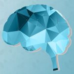 A banner promoting a Penn State College of Medicine Neuroscience PhD Thesis Defense depicts an angular, stylized image of the brain in shades of teal and gray at right, with the Penn State College of Medicine logo and the Nittany Lion shield image at top left and the words Neuroscience Thesis Defense in large type at bottom left.