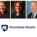 The photos of three people -- two women and one man -- are side-by-side. The Penn State Health logo appears beneath them.