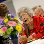 LVAD patient Mary Shoop jokes around during Penn State Health Milton S. Hershey Medical Center's annual LVAD celebration at the University Conference Center on Friday, April 27, 2018.