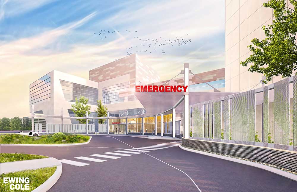 A rendering of the expanded Emergency Department at Hershey Medical Center.