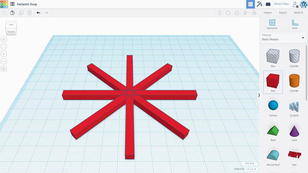 Tinkercadstar: 3D mockup of a star in Tinkercad.