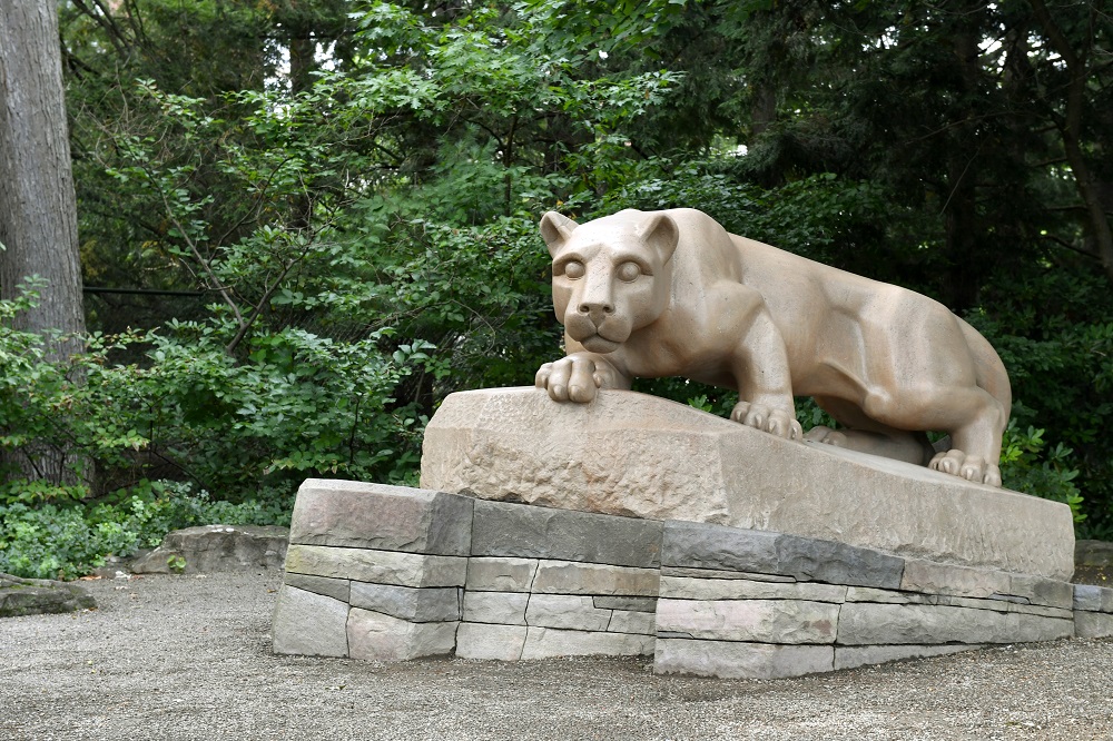 The Nittany Lion Shrine on the Penn State University Park campus on Thursday, Sept. 6, 2018.