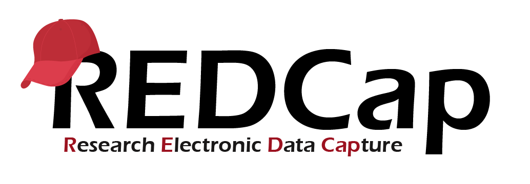 The logo for REDCap Research Electronic Data Capture tool includes those words with a red baseball hat perched on the R.