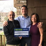 A fourth-year medical student celebrates being matched with his parents.