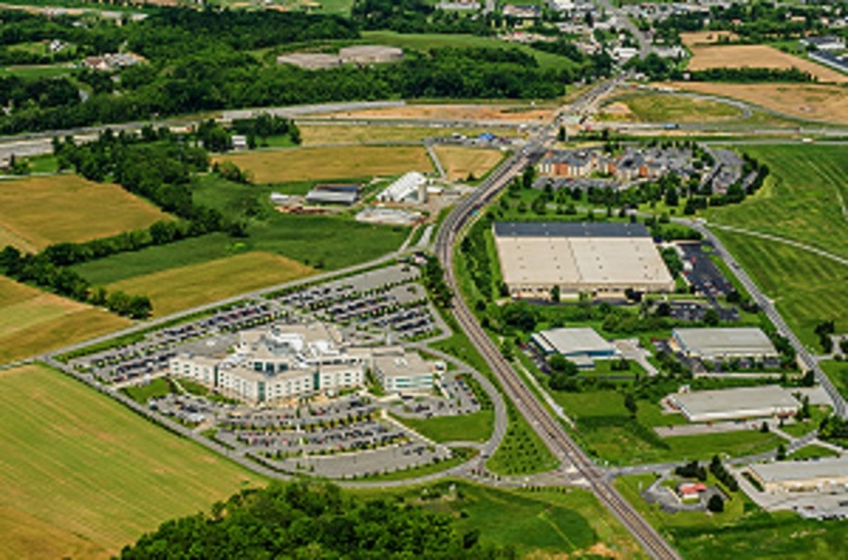 An aerial photo of St. Joseph Medical Center.