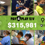 A photo collage of images from around Penn State Health Children's Hospital. In the middle are logos for 105.7 The X, CMN and Penn State Health Children's Hospital, as well as the dollar total: $315,981.