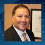 A head shot of Maher Hanna next to Nittany Lion.