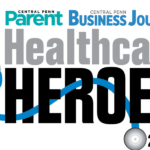 Healthcare Heroes 2020 logo has a stethoscope between the word “heroes.” Central Penn Parent and Central Penn Business Journal text is at the top of the logo.
