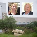 Portraits of Megan Kelly and Patty Kelly are shown against a backdrop of the St. Joseph campus.