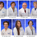 Portraits of seven doctors are shown.