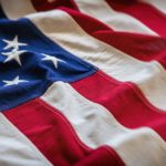 USA flag detail, closeup view.