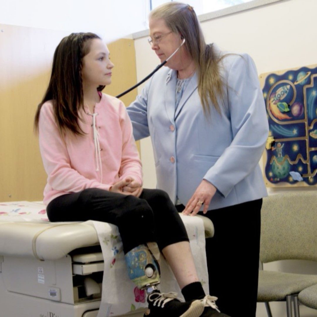 Four Diamonds child Theresa Illicete is treated by Dr. Valerie Brown at Penn State Health Children's Hospital.