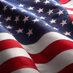 American flag rippling