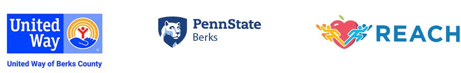 Brandmarks for: United Way of Berks County, Penn State Berks and REACH.