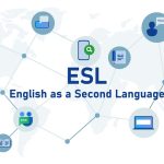 ESL English as a second language vector icon illustration