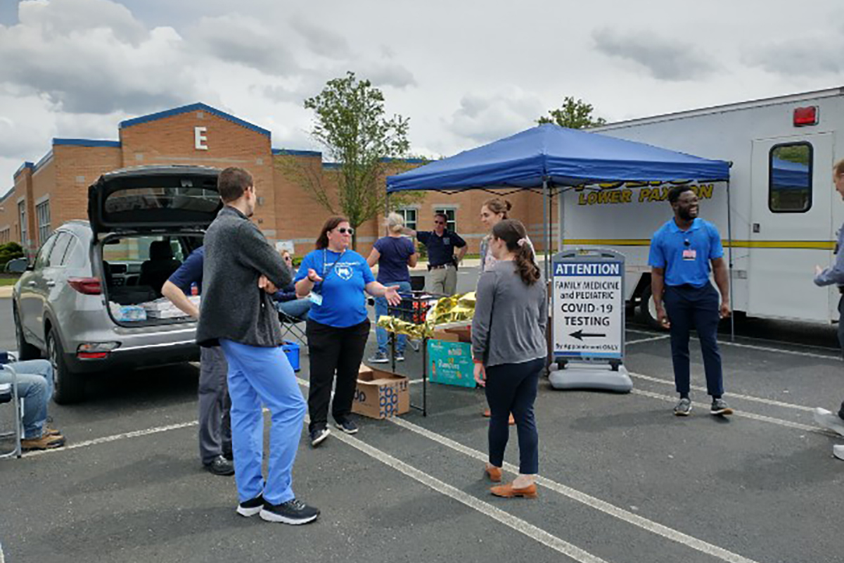 Penn State Health employees gathered outside to collect unwanted, unneeded or expired medications from the community.