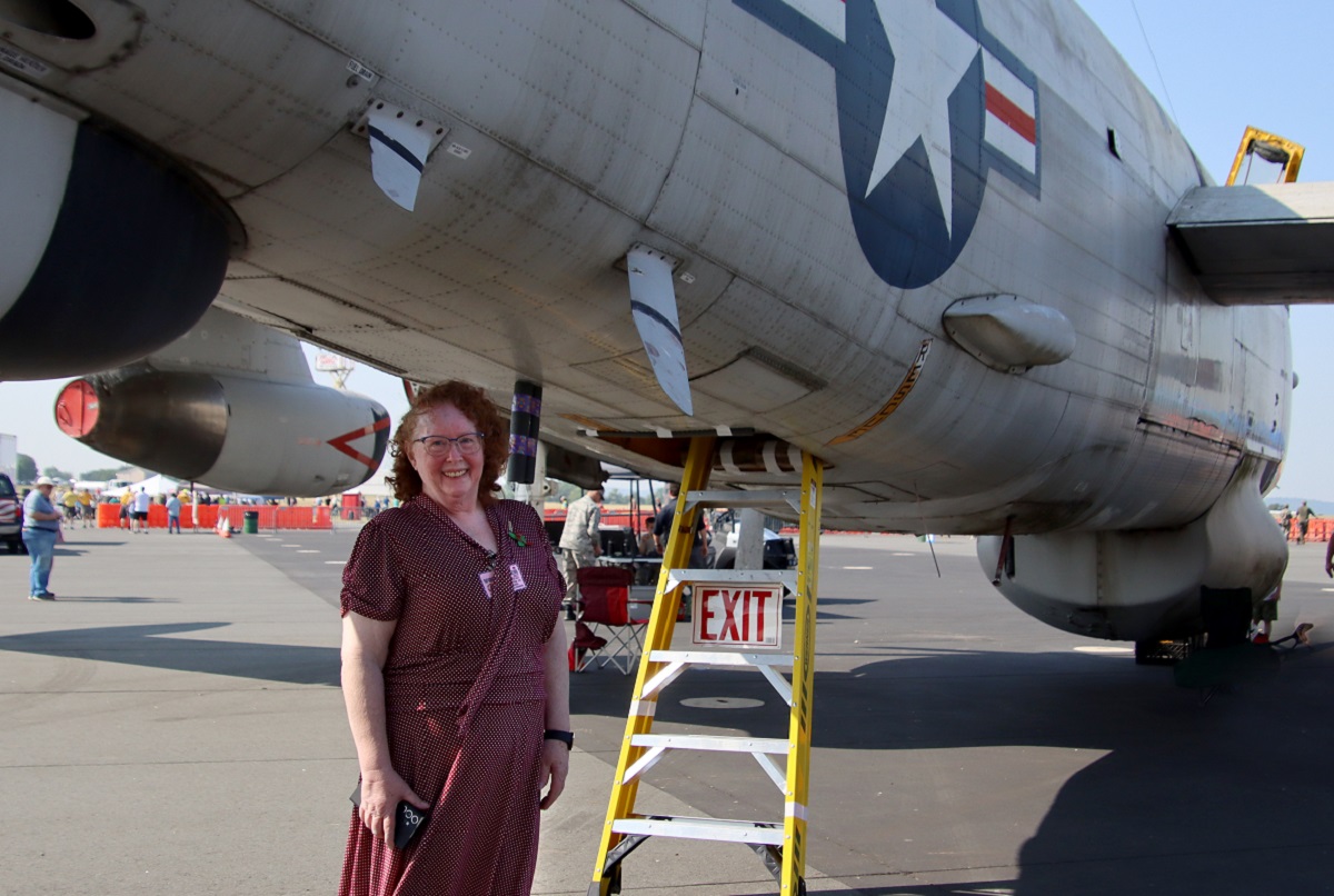 Marina Perez, a fan of everything to do with the 1940s, discovered at the MidAtlantic Air Museum’s World War II Weekend just how important it is to have access to modern-day medical treatments and to have them quickly.