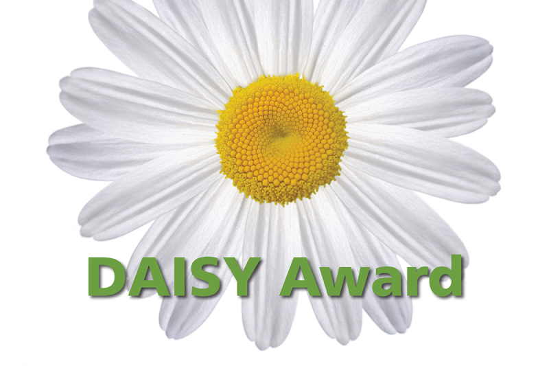 An image of a daisy is superimposed with the words "DAISY Award."