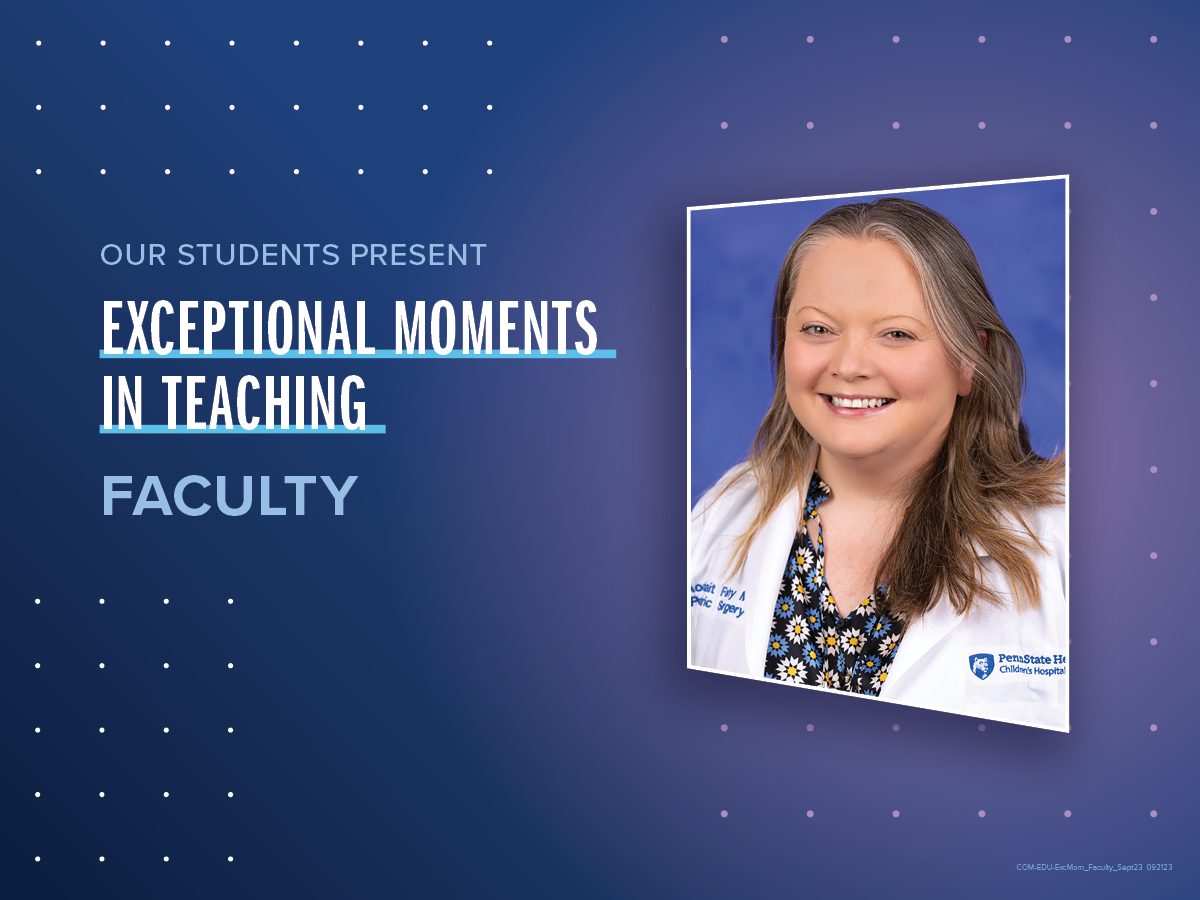 A portrait of Dr. Aodhnai “Adi” Fahy is shown next to the words Exceptional Moments in Teaching.