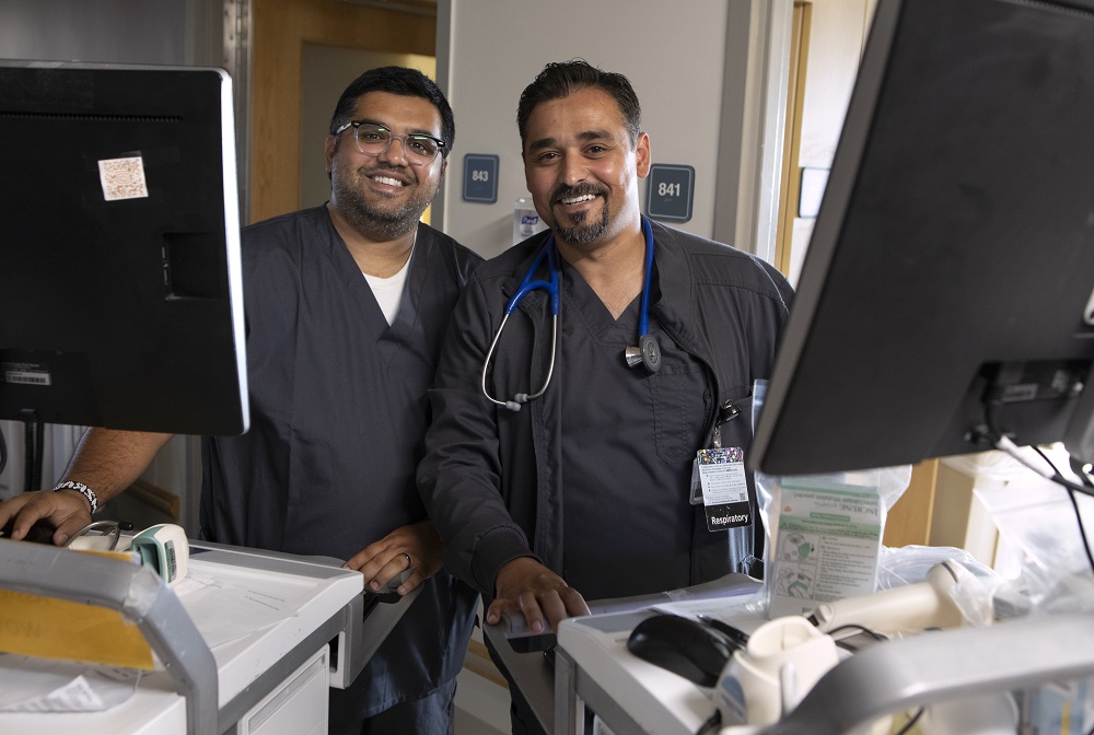 Imran Dawood, left, and his brother Yasin, are respiratory therapists at Penn State Health Holy Spirit Medical Center.