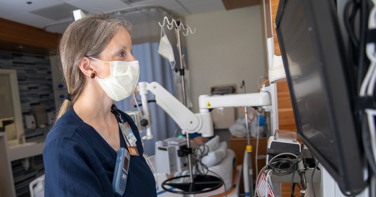 Becky Hornberger, a Registered Nurse in the progressive unit of the Heart and Vascular Institute of Penn State Health