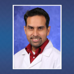 Project ECHO logo with a professional portrait of Ramnarine Boodoo, MBBS