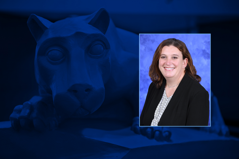 [2:12 PM] McVitty, Vanessa stephens-1200x800.png Caption: Heather Stephens, a neonatal clinical nurse specialist at Milton S. Hershey Medical Center Alt Text: Portrait of lady wearing suit jacket over a patterned shirt, smiling. The portrait is overlaid on an image of a Nittany Lion statue.