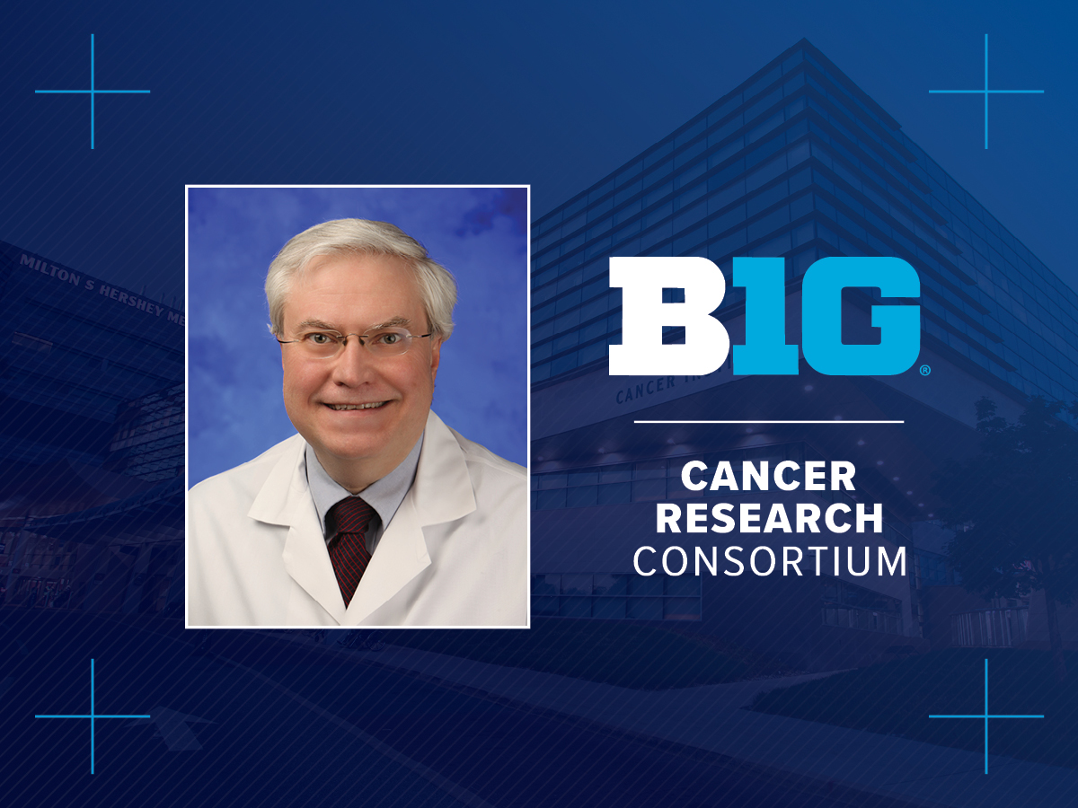 Portrait of Raymond J. Hohl, MD, PhD, with Big Ten logo and the words Cancer Research Consortium