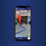 Go app screen showing on cell phone on a gradient background.