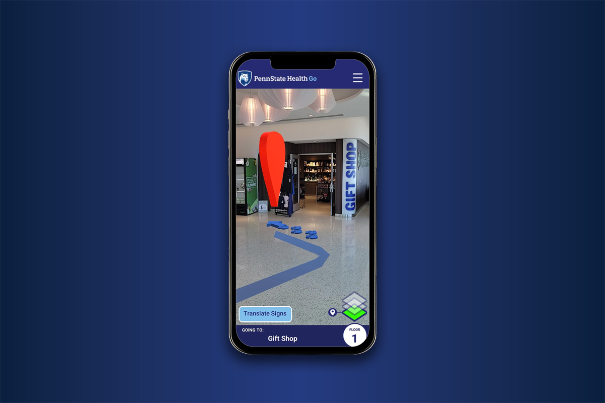 Go app screen showing on cell phone on a gradient background.