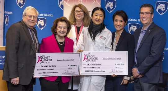 PA Breast Cancer Coalition awards $200,000 in breast cancer research grants to Penn State Cancer Institute
