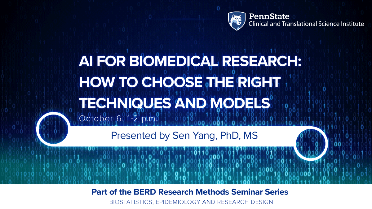 AI for Biomedical Research - How to choose the right techniques and models