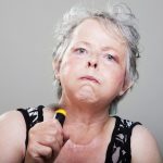 Mature woman having a hot flash.