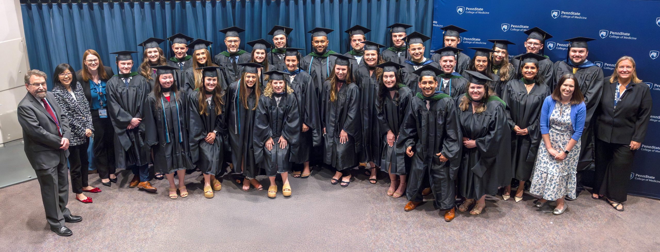 PA Program Class of 2025 poses during hooding ceremony.