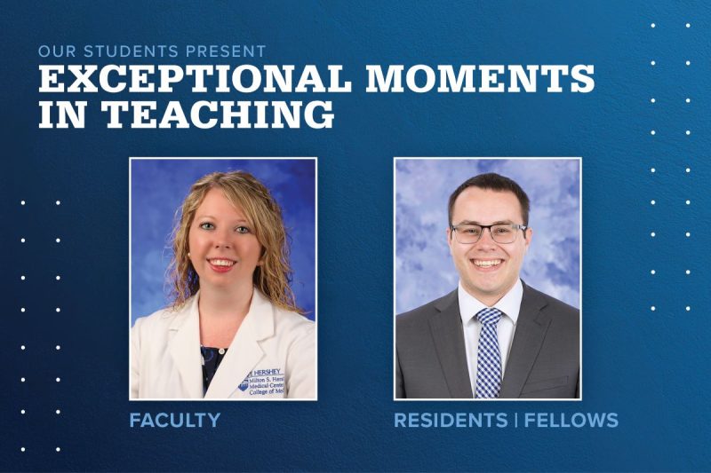 Portraits of Alyssa Anderson, MD (faculty), and Scott Tucker, MD, PhD (resident), are shown next to the words Exceptional Moments in Teaching.